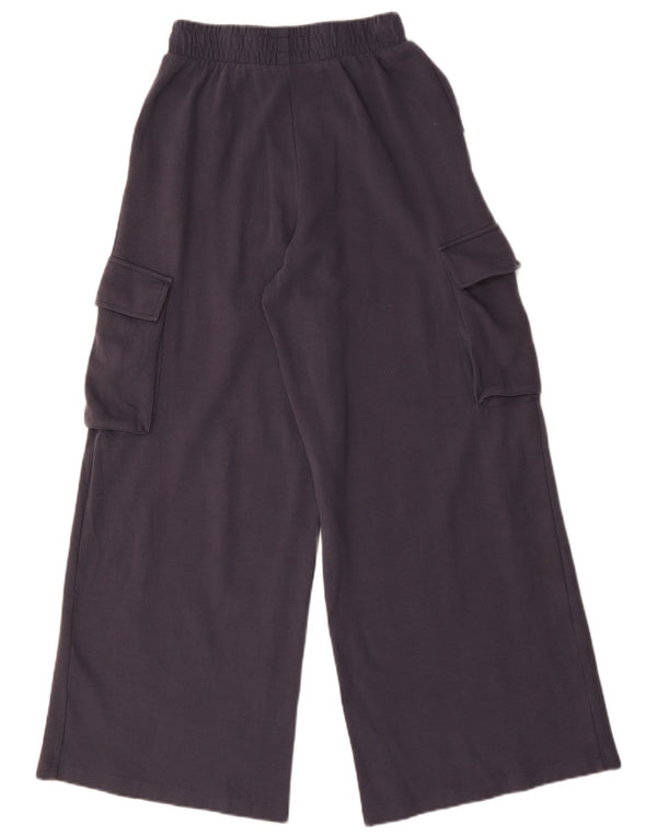 Zara Womens Wide Leg Cargo Træningsdragt Bukser UK 10 Small Navy Blue