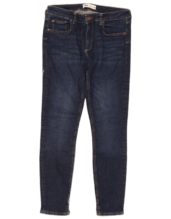 Zara Dame Skinny Jeans EU 42 Large W32 L28 Navy Blue