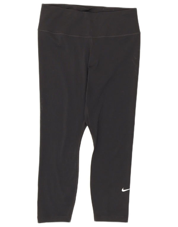Nike Dame Dri Fit Capri Leggings UK 12 Medium Sort Polyester