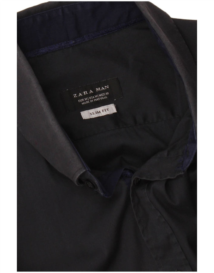 Zara Herre Slim Fit skjorte Medium Navy Blue