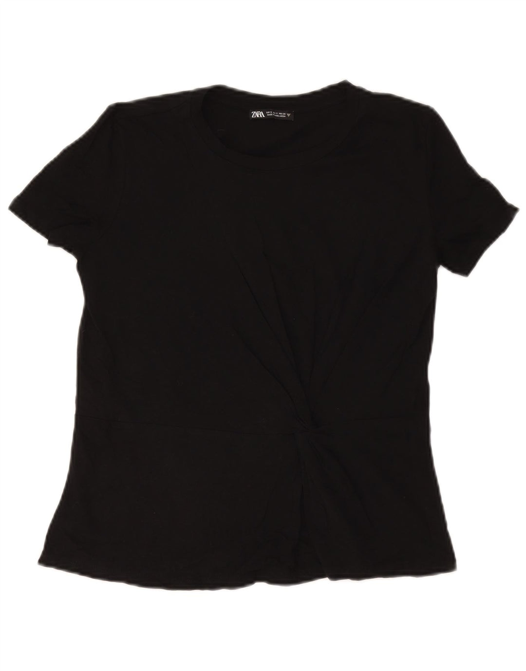 Zara Dame Oversized T-Shirt Top UK 10 Lille Sort