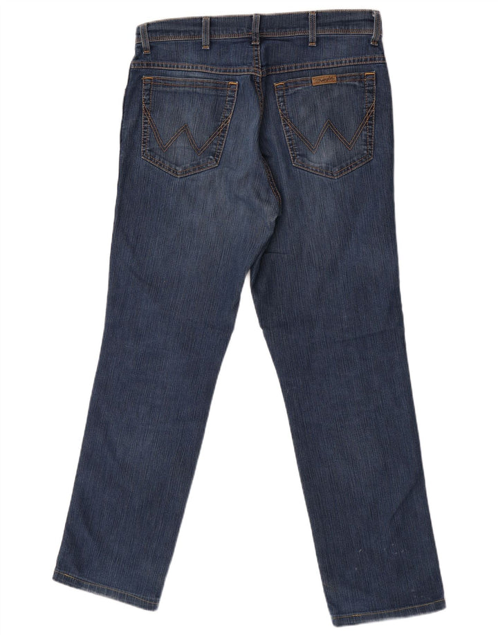 Wrangler Herre Regular Fit Straight Jeans W33 L29 Blå Bomuld