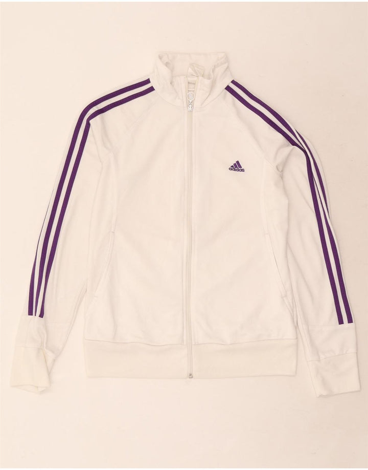 Adidas træningsdragt topjakke til kvinder UK 12/14 Medium White Polyester