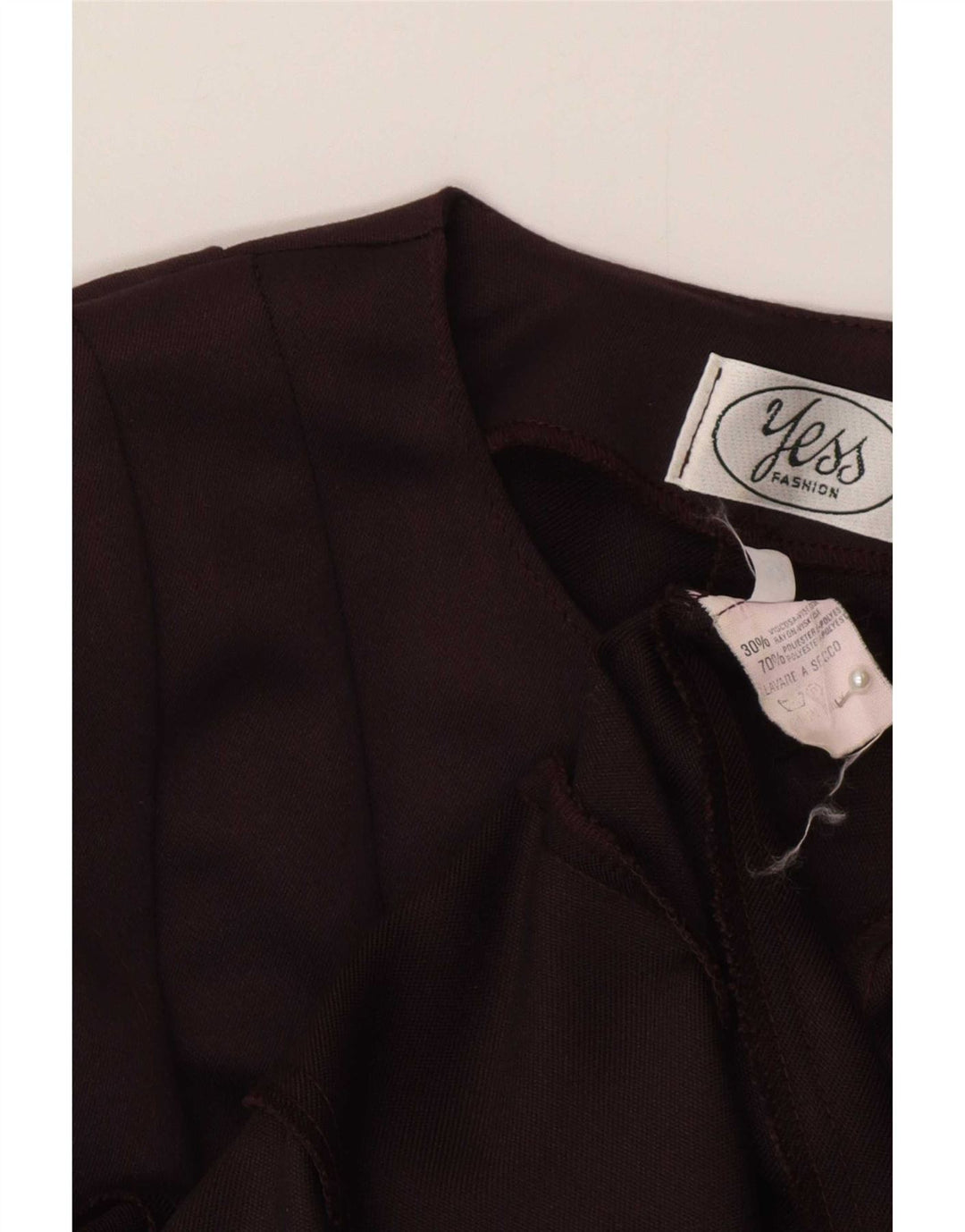 Vintage Dame Langærmet A-Line Kjole IT 32 2XS Maroon Polyester