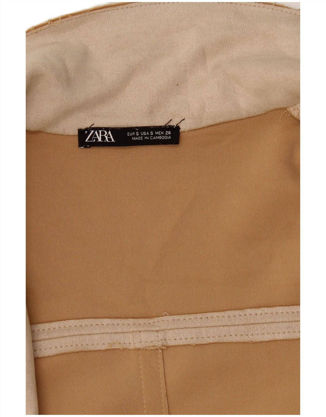 Zara Dame Overfrakke UK 10 Small Beige