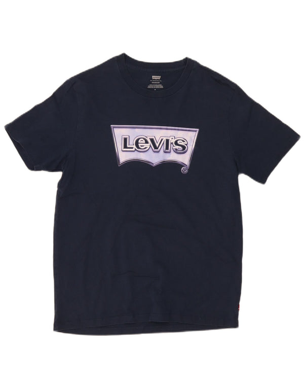 Levi's Herre Standard Fit Grafisk T-shirt Top Medium Marineblå Bomuld