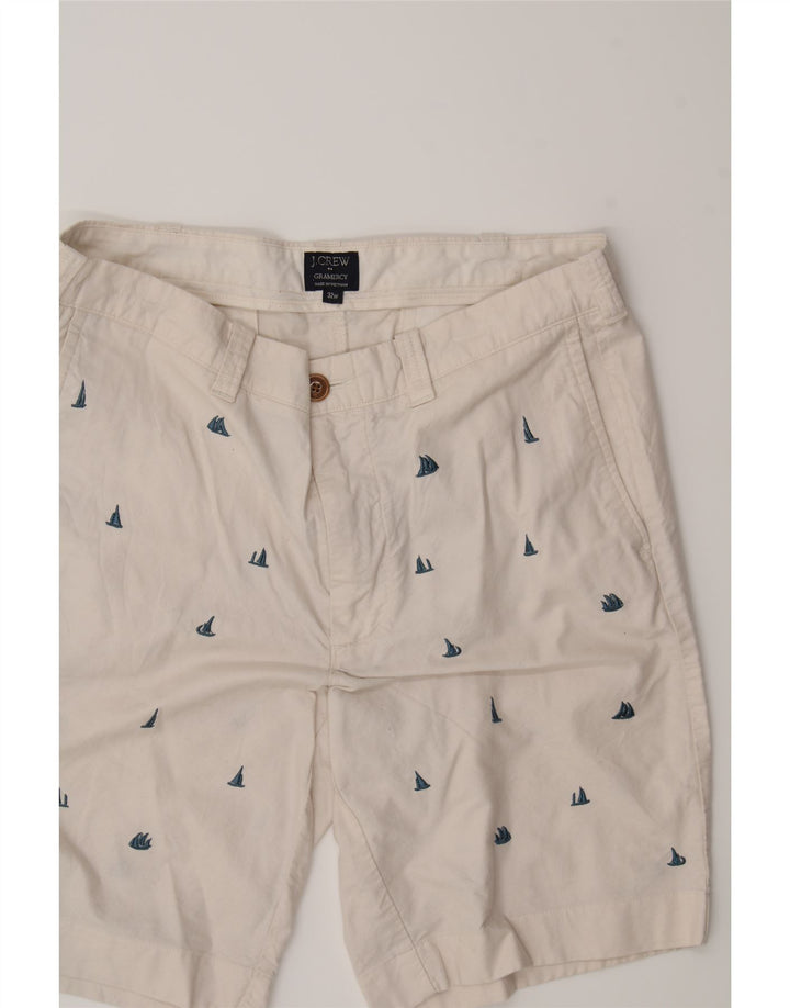 J. CREW Mens Gramercy Abstract Pattern Chino Shorts W32 Medium Beige Vintage J. Crew and Second-Hand J. Crew from Messina Hembry 