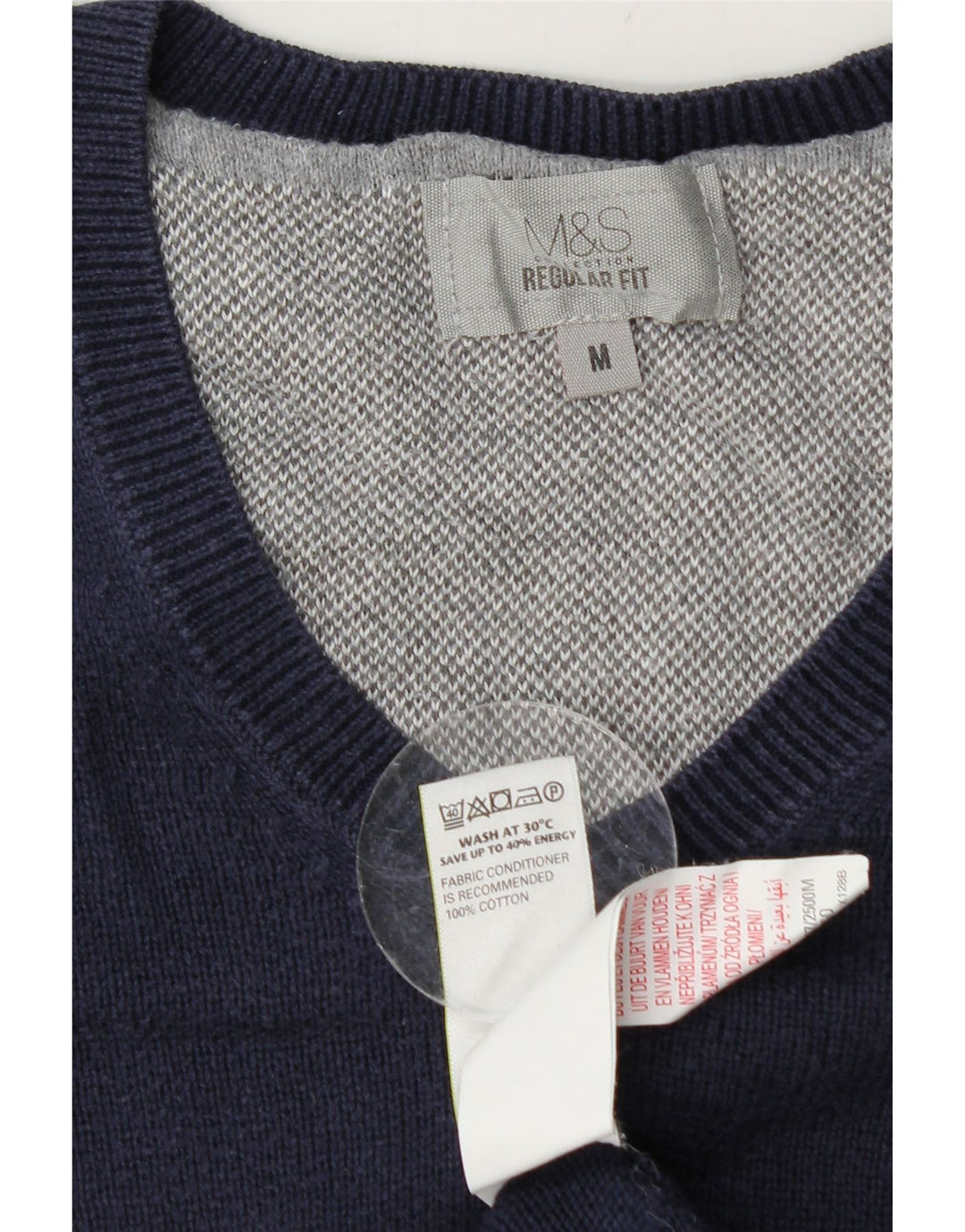 Marks & Spencer Herre Regular Fit V-hals sweater Medium Navy Blue