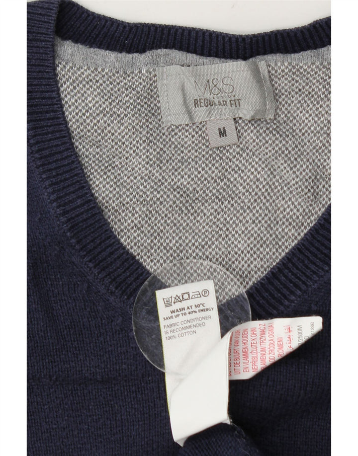 Marks & Spencer Herre Regular Fit V-hals sweater Medium Navy Blue