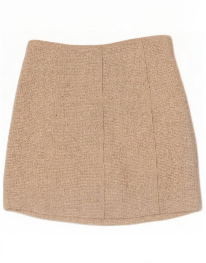Zara Mini-nederdel til kvinder XS W24 Off White Polyester