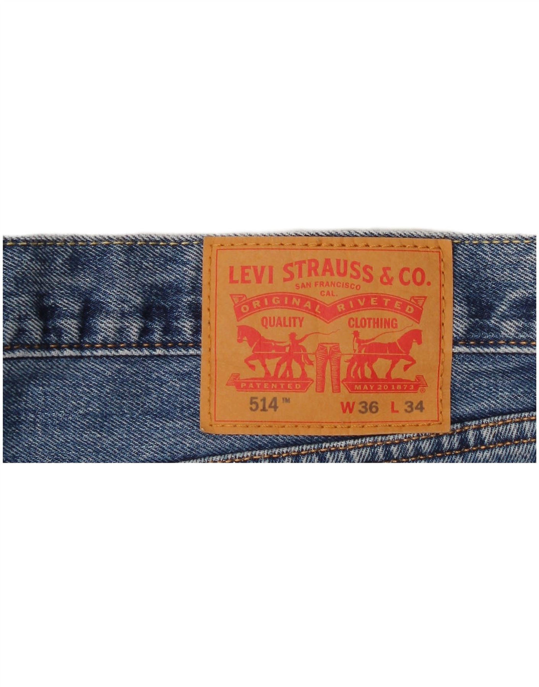 Levi's Herre 514 lige jeans W36 L34 blå bomuld