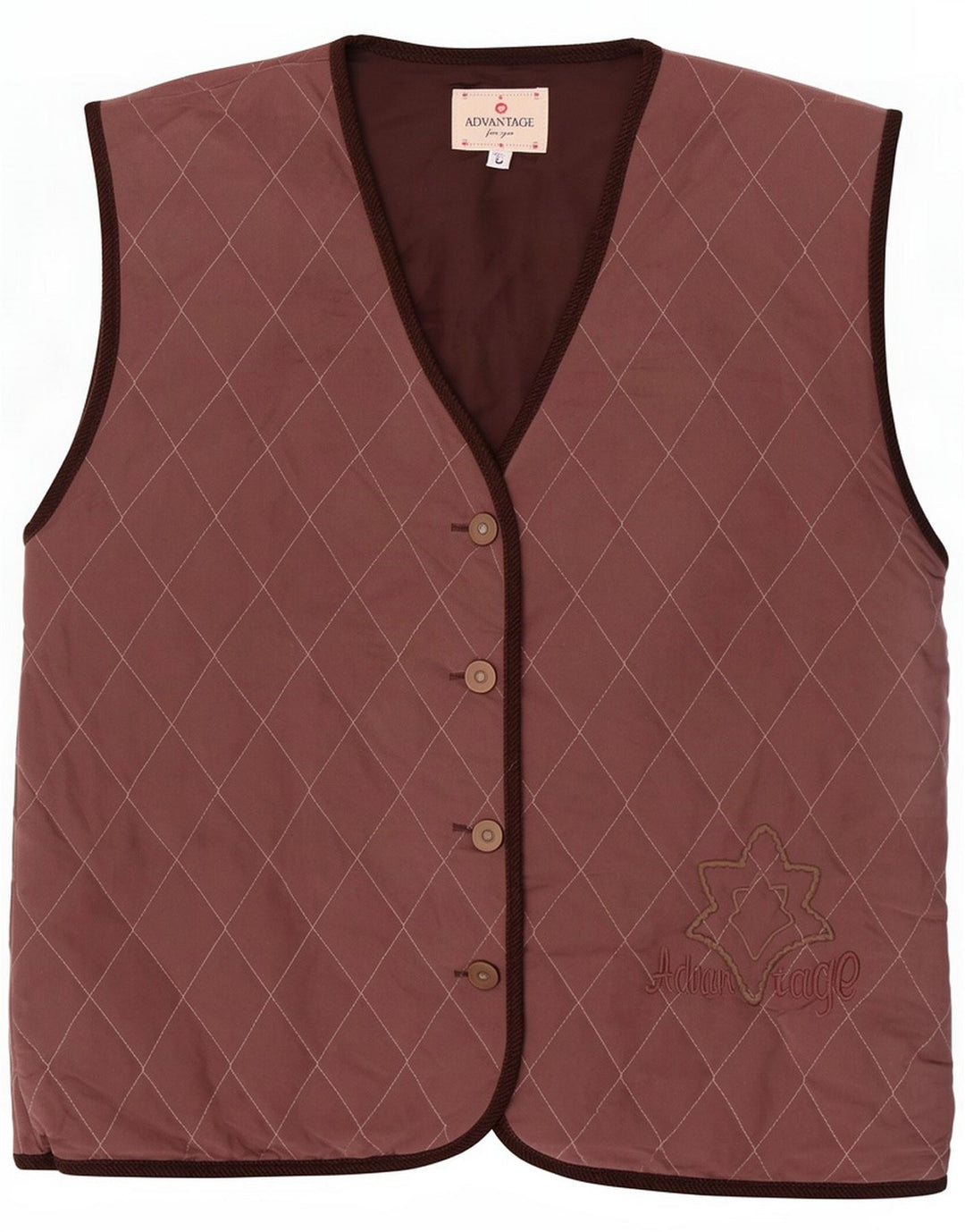 Advantage Womens Quilted Gilet UK 16 Large Brown Geometric Polyester