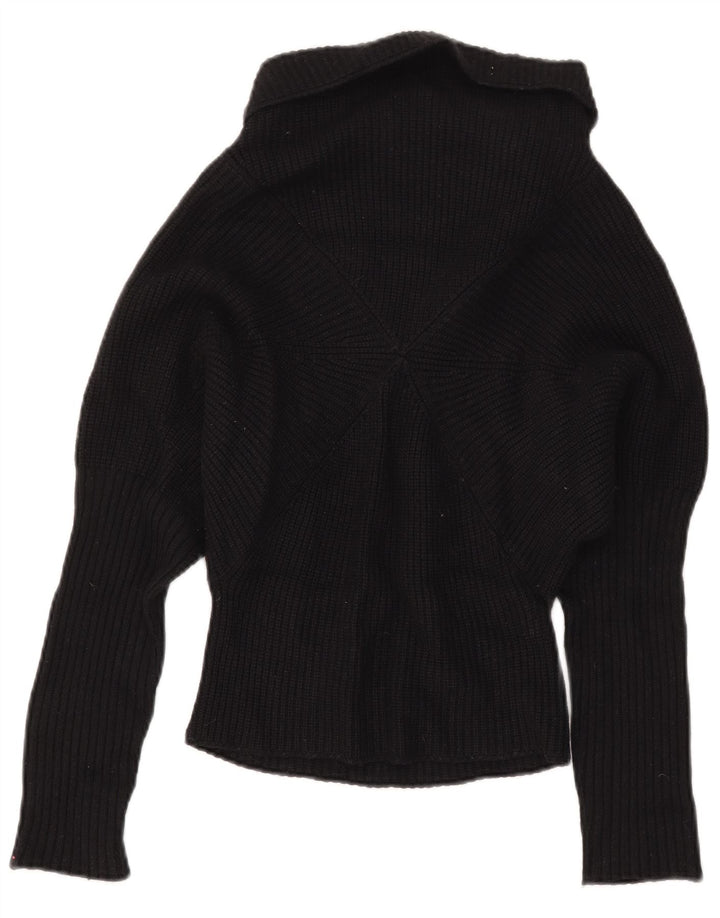 Stefanel Dame Rullehals Sweater UK 6 XS Sort Uld