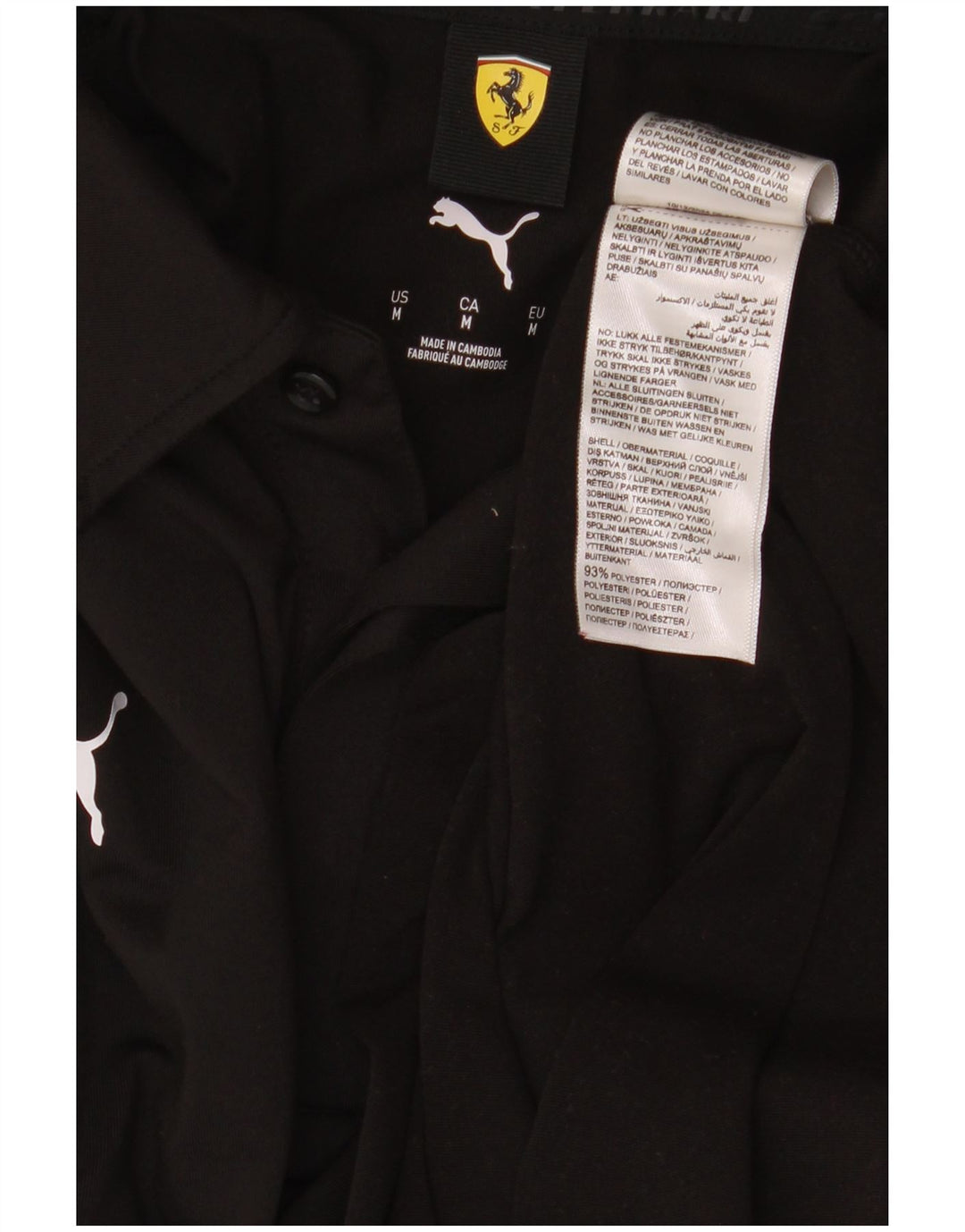 Puma Herre Ferrari Polo Shirt Medium Sort Polyester
