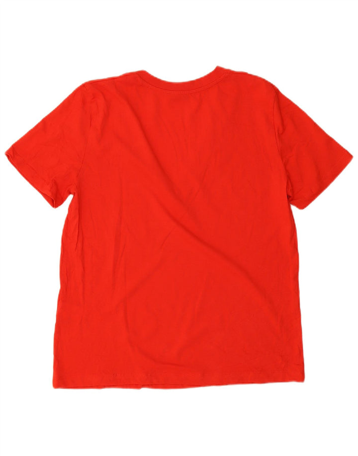 Zara Dame Oversized T-Shirt Top UK 10 Lille Rød Bomuld