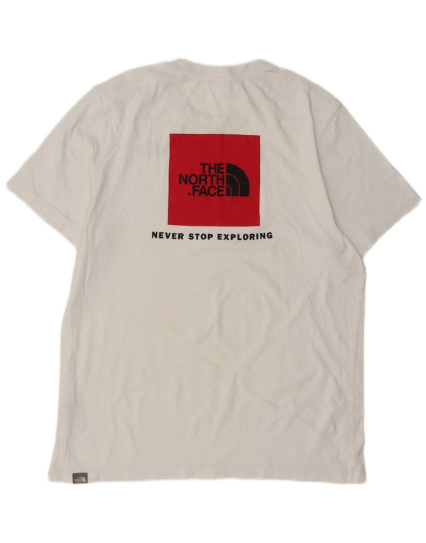 THE NORTH FACE Herre Grafisk T-Shirt Top Stor Hvid Bomuld