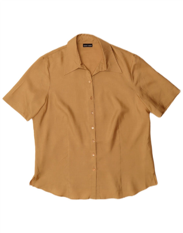 Gerry Weber Kortærmet Dameskjorte UK 16 Stor Beige