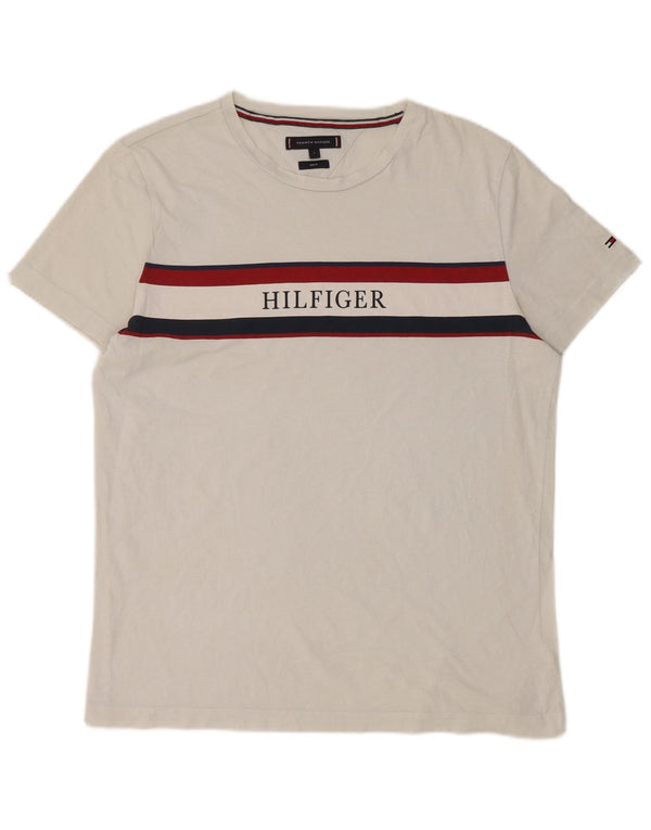 Tommy Hilfiger Herre Slim Fit Grafisk T-Shirt Top Stor hvid Colourblock