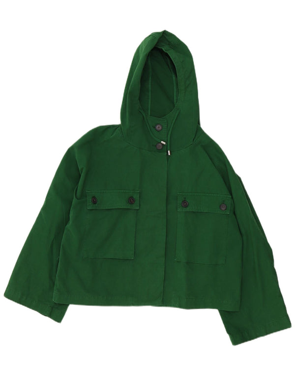 Zara Dame Hætte Oversized Bomber Jacket UK 10 Small Green