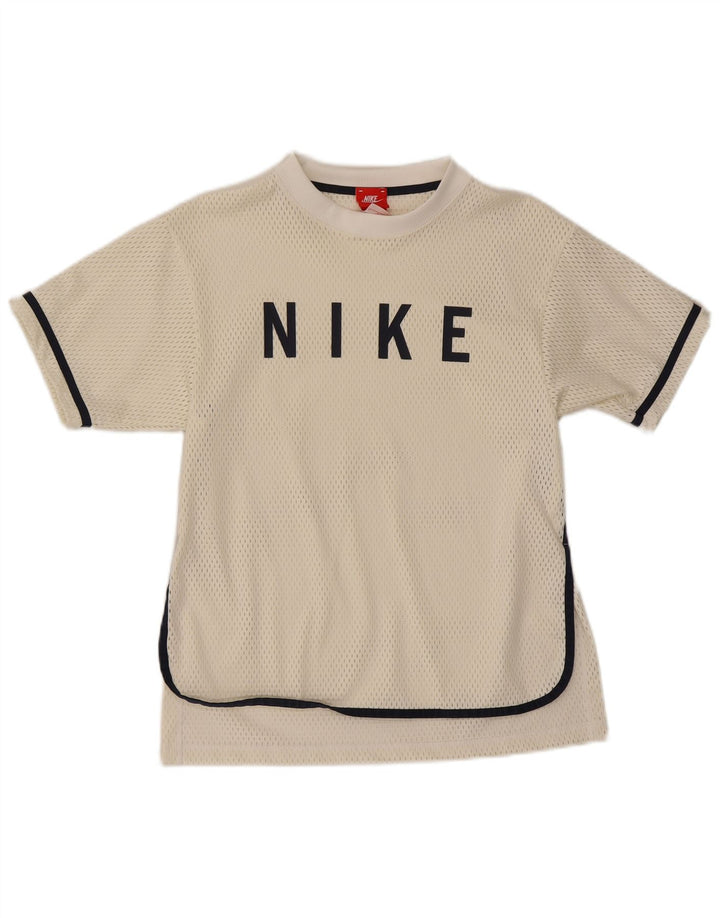 Nike grafisk t-shirt top til mænd, lille hvid polyester sport