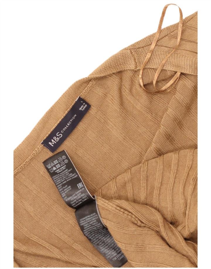 Marks & Spencer Dame Longline Cardigan Sweater UK 16 Large Brown