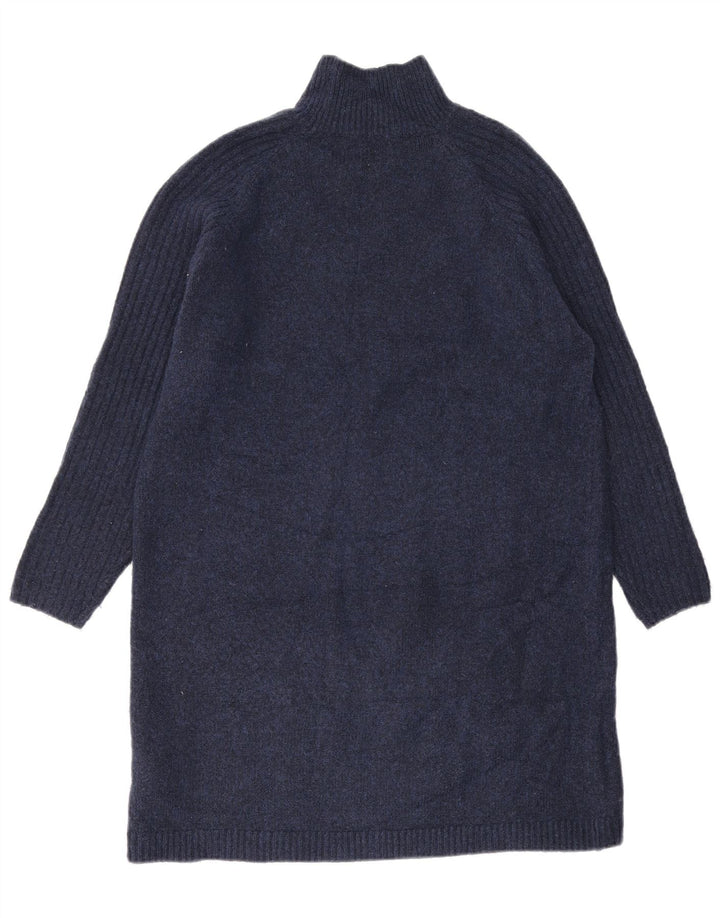 Zara Dame Jumper Dress UK 14 Medium Navy Blue Akryl