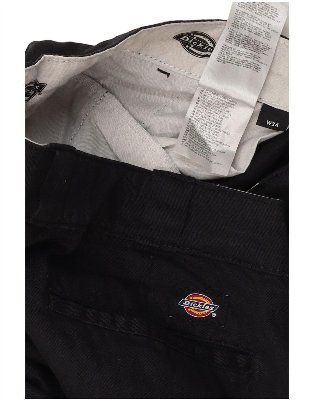 DICKIES Lige Chinobukser til mænd W34 L31 Sort polyester