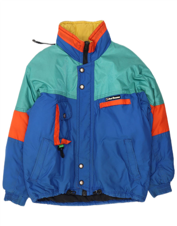 Anzi Besson Herre Hætte Loose Fit Skijakke IT 46 Small Blue Colourblock