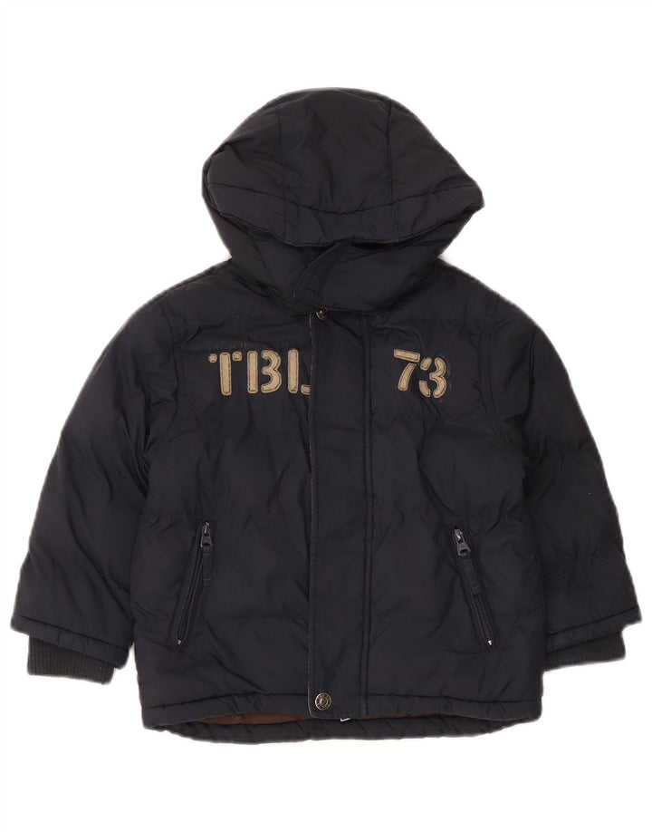 Timberland Boys grafisk polstret hættejakke 3-4 år marineblå polyester