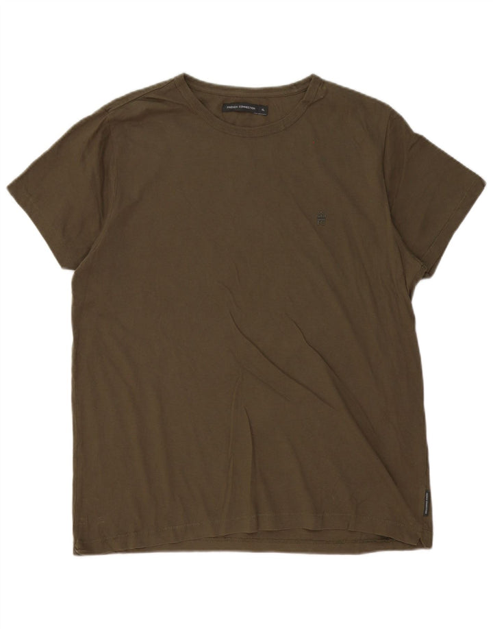 French Connection Herre T-Shirt Top XL Khaki Bomuld