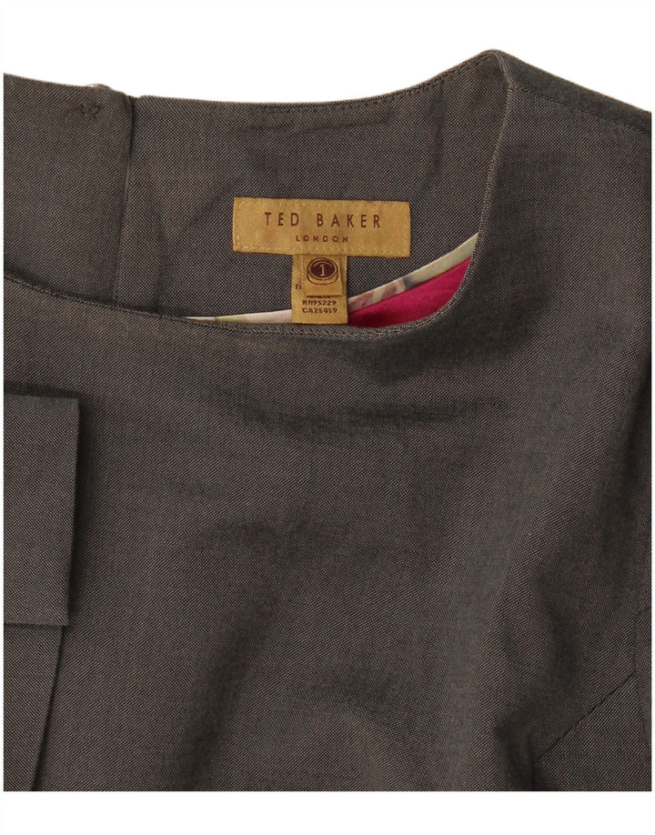 Ted Baker Kvinders Oversized Skede Kjole Størrelse 1 XS Grå