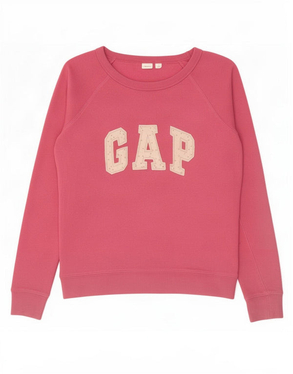 Gap Womens Grafisk Oversized Sweatshirt Jumper UK 10 Small Pink Bomuld