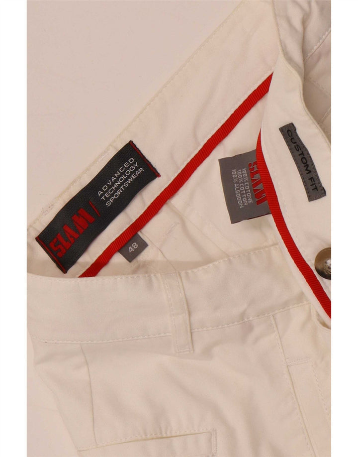 Slam Herre Custom Fit Chino Shorts IT 48 Medium W32 Hvid Bomuld