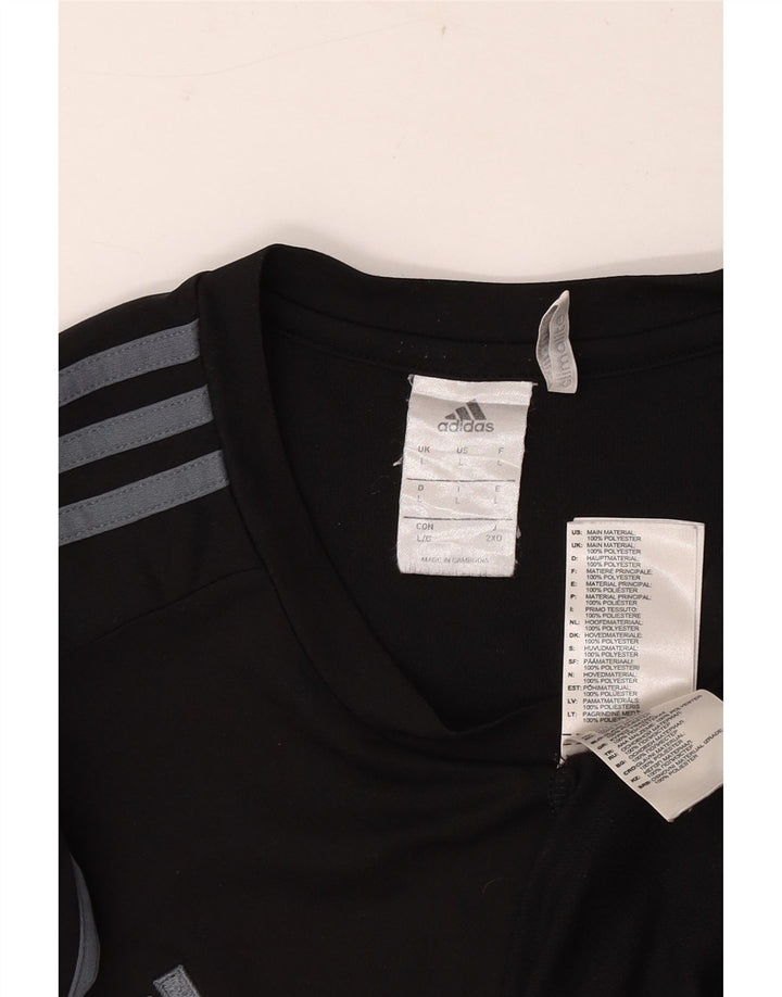 Adidas Herre Climalite T-Shirt Top Stor Sort Colourblock Polyester
