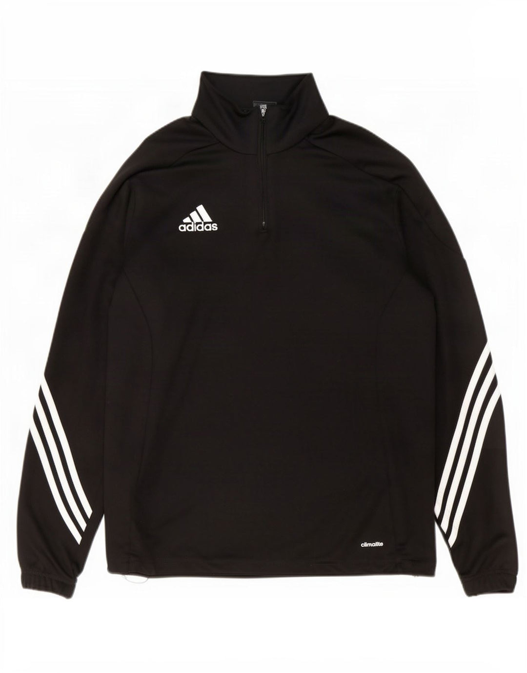 Adidas Herre Climalite Pullover med lynlås-hals Træningsdragt Top Stor sort polyester