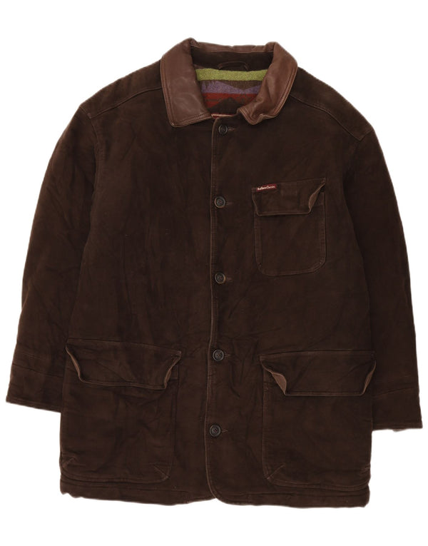 Marlboro Classics Herre Utility Jacket UK 40 Large Brown Cotton