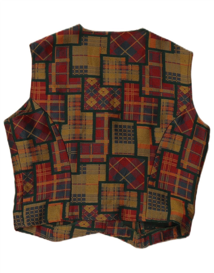 Vintage damevest vest UK 14 Medium flerfarvet patchwork