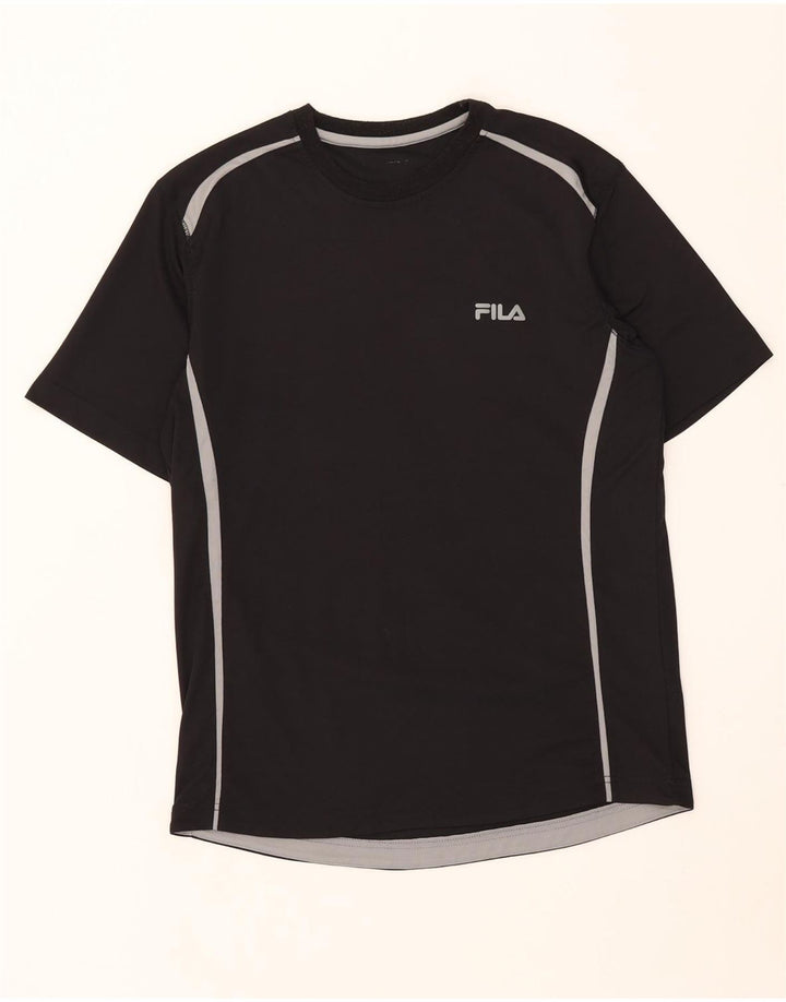 FILA Herre T-Shirt Top Medium Sort Colourblock Polyester