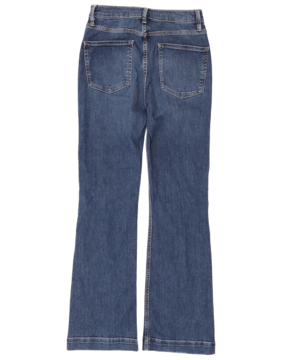 Marks & Spencer Dame Flared Jeans UK 10 Small W28 L31 Blue Cotton