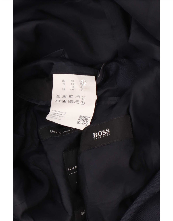 Hugo Boss Herre 2-knaps blazerjakke EU 56 3XL Marineblå Uld