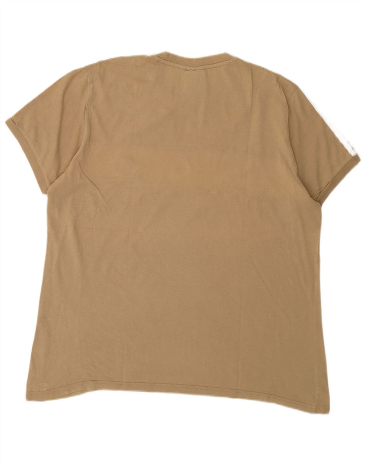 Adidas Grafisk T-shirt top til mænd, stor beige farveblok