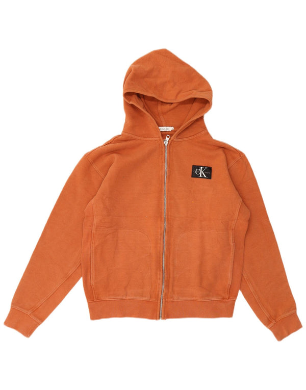 Calvin Klein hættetrøje med lynlås til piger 15-16 år Orange Bomuld