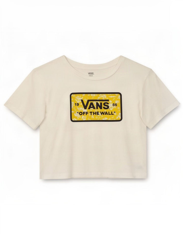 Vans Dame Crop Grafisk T-Shirt Top Lille Hvid