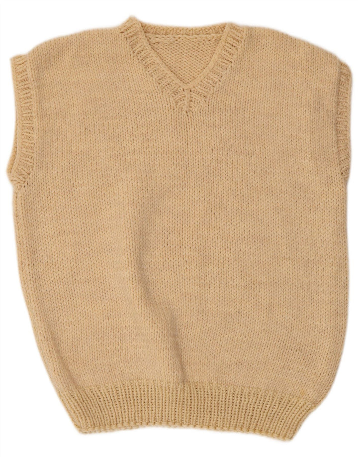 VINTAGE Womens Vest Tank Top UK 16 Large Beige