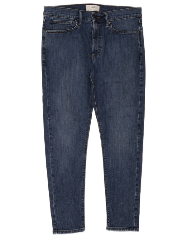 Marks & Spencer Skinny Jeans til mænd W32 L29 blå bomuld