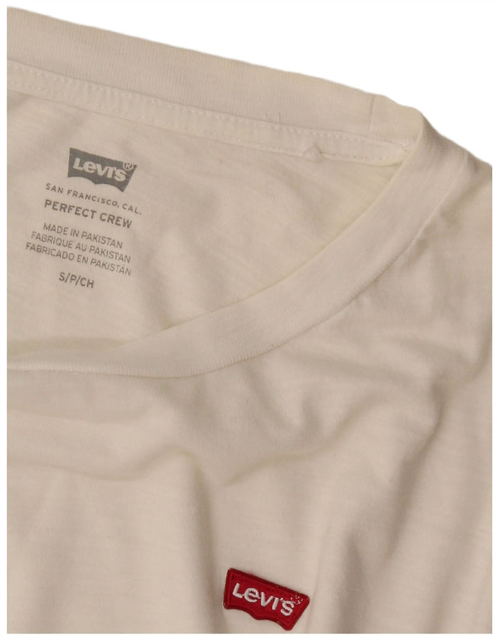 Levi's Herre Perfect Crew T-Shirt Top Lille hvid