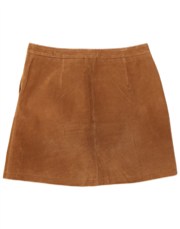 Vintage dame ruskind mininederdel Medium W30 Brun