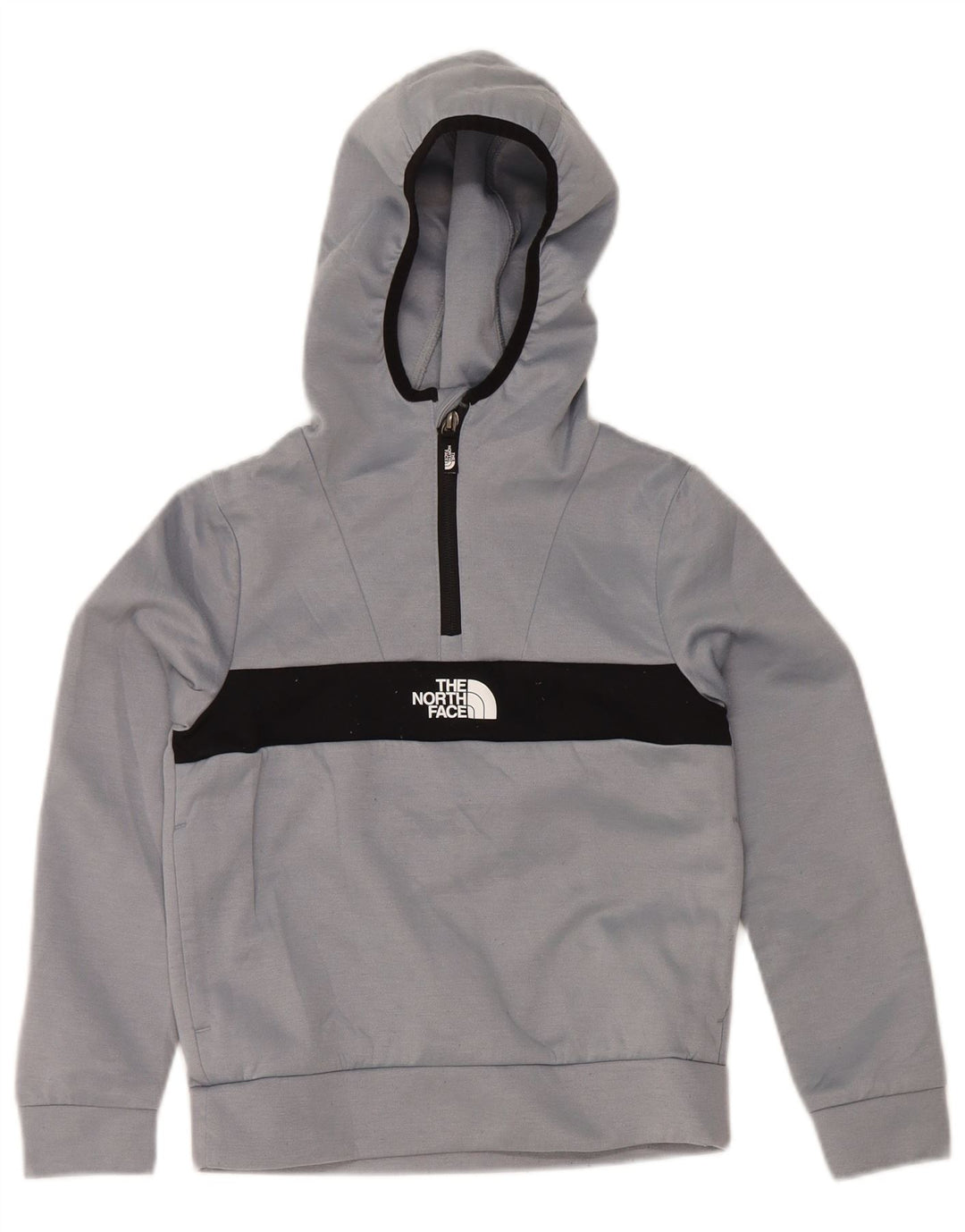 THE NORTH FACE Boys Graphic Hoodie Jumper 9-10 Years Medium Grey