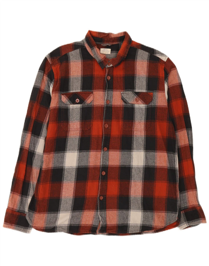 Mountain Warehouse Herre Flanelskjorte XL Rød Plaid Bomuld