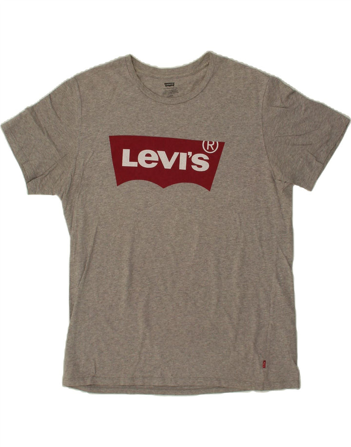 LEVI'S Mens Graphic T-Shirt Top Large Grey Cotton Vintage Levi's and Second-Hand Levi's from Messina Hembry 